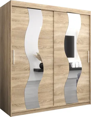Produktbild von Kleiderschrank, Schiebetürenschrank Schlafzimmer, Schrank mit Spiegel SEWILLA 180 cm