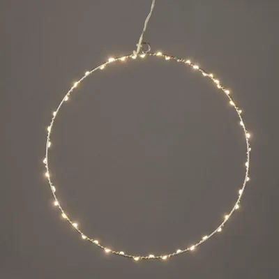 Image de ACA Lighting D40CM Silver Circle 55 LED, WW, 220-240V, IP44, 3m de câble d'alimentation transparent X065514227