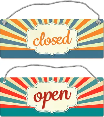 Produktbild von open oder closed Wendeschild mit Kordel Schild Türschild Türhänger Wendeschild