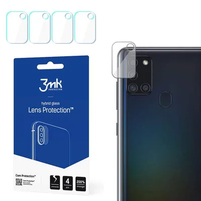 Produktbild von 3mk Hybridglas Lens Protection für Samsung Galaxy A21s Kamera Objektiv Kameralinse 0,16mm 6H (4 Stück)