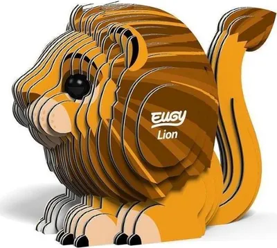 Image de EUGY 3D Bastelset Löwe (Miniatur-Tierfigur, aus Wellkarton) 650070