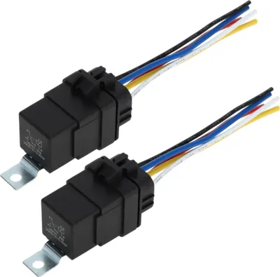 Produktbild von 5 Pins 12V 80A Auto-Relais mit Kabelbaumsteckdosen Wasserdichtes Auto-Relais 2 Stück