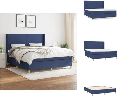 Produktbild von vidaXL Boxspringbett mit Matratze Blau 180x200 cm Stoff -  Betten & Bettgestelle