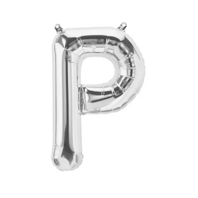Obrázek produktu pro Folienballon Buchstabe P, silber, ca. 40 cm, für Luftbefüllung