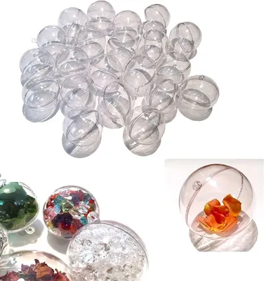 Produktbild von Weihnachtskugeln 6 cm, transparent Kunststoff, 24er Set, für Weihnachtsbaum