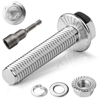 Immagine prodotto di Set di 12 viti esagonali in acciaio inossidabile M8 x 60 mm con dadi