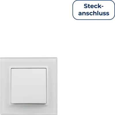 Produktbild von Schalter und Steckdosen Set McPower Flair "Lichtschalter Style Profi", 2-teilig, weiß, Glasrahmen, Klemmanschluss