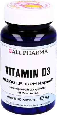 Produktbild von GALL PHARMA Vitamin D3 20,000 I.E. GPH Kapseln, 30 St. Kapseln