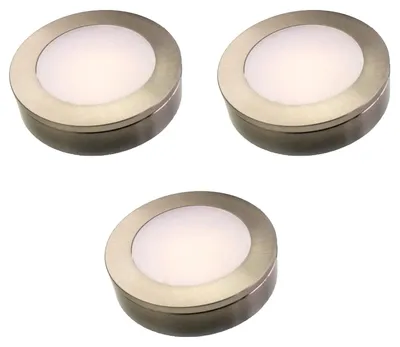Produktbild von kalb | 3er Set LED Einbauspot für Möbel inkl. Aufsatzring,Edelstahl gebürstet