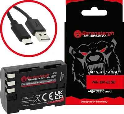 Obrázek produktu pro Berenstargh baterie s USB-C vstupem pro Nikon D700 D300 D200