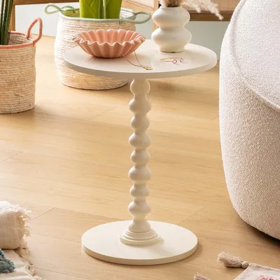 Image de Eazy Living Table d'appoint Ø 38 cm Roselin Ivoire