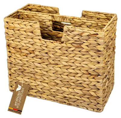 Produktbild von Zeitungsständer aus geflochtener Wasserhyazinthe | 2 Fächer | 40 x 20 x 33 cm