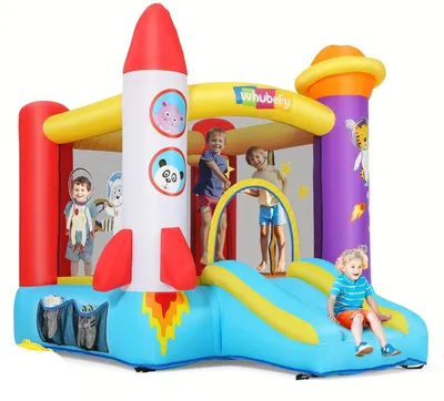 Imagen del producto de Castillo hinchable - Castillo inflable - Casa de juegos inflable - Colchón de saltar - Castillo de saltos - Diseño de jungla tropical