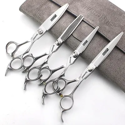 Produktbild von Professionelle Friseurschere Modellierschere 6/7 Zoll Rostfrei Langlebig Ergonomisch 4er Set
