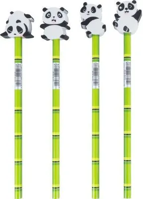 Produktbild von Bleistift Radiergummi Topper 1 Stück aus 4 Panda Designs Schaftbedruckung