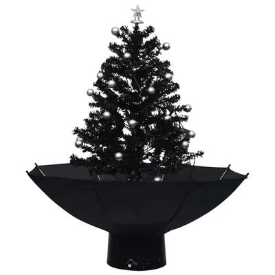 Immagine prodotto di vidaXL Albero di Natale innevato con base ad ombrello nero 75 cm PVC