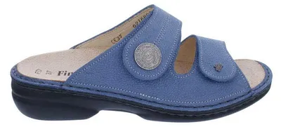 Produktbild von Finn Comfort Pantolette Sansibar 2550-834124, Nubukleder, Jeans - Blau, Fußbett zum Wechseln 39