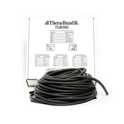Produktbild von TheraBand Tubing Rolle 30,50 m – Original Trainingsschlauch für Therapie, Fitness & Rehabilitation spezial stark/schwarz