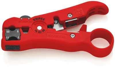 Produktbild von KNIPEX 16 60 06 SB Abisolierwerkzeug für Koaxial- und Datenkabel 125 mm