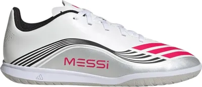 Produktbild von Adidas F50 Messi Club JR IN Indoor Fußballschuhe Hallenschuhe weiß/silber/schwarz/rot JP7452, Schuhgröße:33 EU