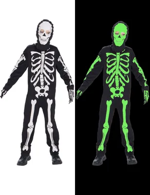 Produktbild von Elzusha - Skelett-Kostüm für Jungen, ideal für Halloween und Partys