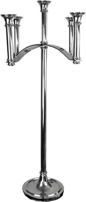 Produktbild von Casa Padrino Luxus Kerzenhalter Silber 47 x 47 x H. 101,5 cm - Art Deco Aluminium Kerzenständer