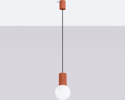 Image de Lampe suspendue HALO 1 rouge ochra 1xG9 8W aluminium/verre 120x12x12cm Sollux Lighting