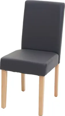 Obrázek produktu pro Jídelní židle Littau, kuchyňská židle židle, Imitace kůže  šedá matná, světlé nohy