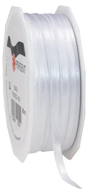Produktbild von Satinband, weiß, 50 m, 3 mm breit, zum Verpacken von Geschenken, Dekorieren und Basteln