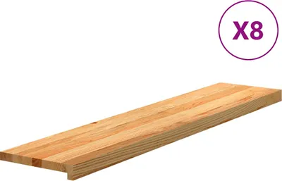 Immagine prodotto di vidaXL Gradini per scale 8 pz. Marrone chiaro 120x30x2 cm in legno massiccio di quercia