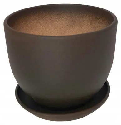 Produktbild von Keramikblumentopf, Mattbraun, Gross, Durchmesser 21 Cm, Höhe 17 Cm