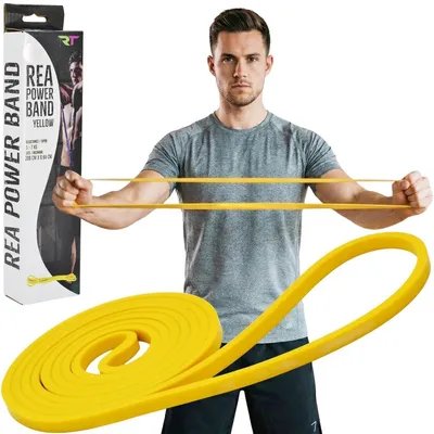 Image de REA TAPE : Bandes de résistance jaunes pour le fitness, l'entraînement musculaire et la rééducation