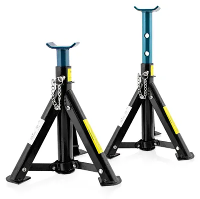 Produktbild von Bituxx 2x Unterstellböcke 3000 kg höhenverstellbar zusammenklappbar Schwarz/Blau MS-19922