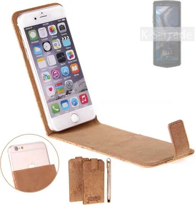 Produktbild von K-S-Trade Handyhülle kompatibel mit Cubot Pocket 3 Kork Hülle Flipstyle Case Schutzhülle Kork Case Hülle Flip cover Klapphülle Klapp, braun 1x