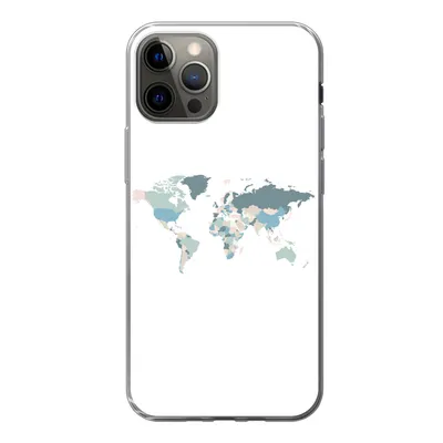 Produktbild von MuchoWow® Handyhülle Schutzhülle Hülle für iPhone 12 Pro Weltkarte - Pastell - Länder Silikon Softcase Handy Hülle - Abdeckung