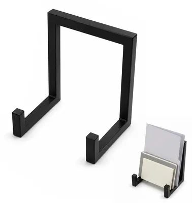 Vinylplattenständer aus Metall, schwarz, 1 Stück, 15,24 x 14,3 x 20,32 cm