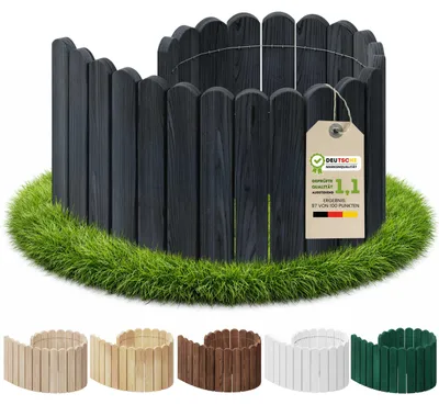 Obrázek produktu pro Floranica Flexibilní obruba záhonu 100 cm x 40 cm Antracitová Zahradní lemování Srolovatelný zahradní plot