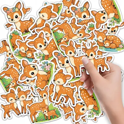 Image de AUTOCOLLANTS ÉTIQUETTES CAHIER 10 pcs - Animal Animaux Chevreuil LAS Sauvages