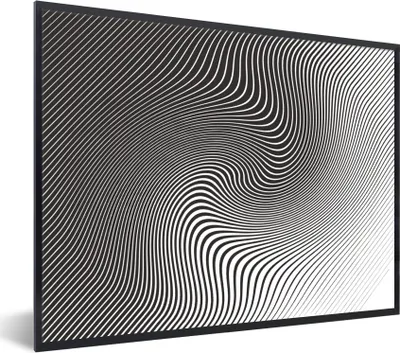 Produktbild von MuchoWow® Gerahmtes Poster Eine schwarz-weiße Illustration eines Musters 40x30 cm - Poster mit Schwarzem Bilderrahmen Wandposter Rahmen Foto Bilder - Kunstposter - Wanddekorationen
