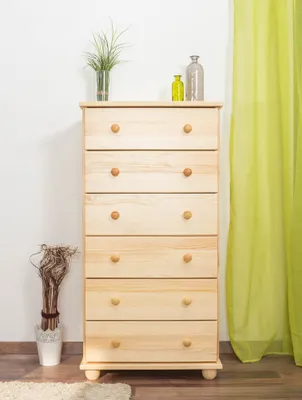 Produktbild von Kommode Kiefer massiv Vollholz natur Junco 135 - Abmessung 118 x 60 x 42 cm (H x B x T)