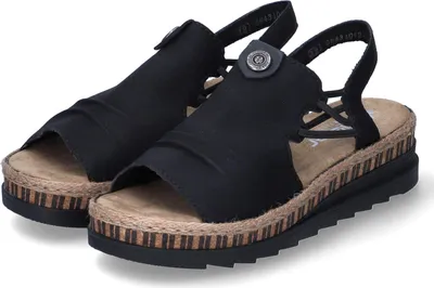 Produktbild von Rieker Damen Sandalen/ Sandaletten Schwarz Kunstleder Größe: 39