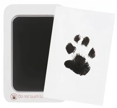 Produktbild von Hunde- oder Katzenabdruck-Platte - 12,5x8cm - Handabdruck-Form - keine Tinte auf der Pfote