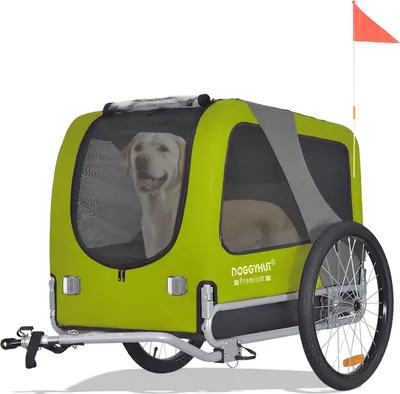 Produktbild von DOGGYHUT® Premium LARGE Hundefahrradanhänger  15 - 30kg Hundeanhänger Fahrradanhänger für Hunde mittelgroße bis große Hunde