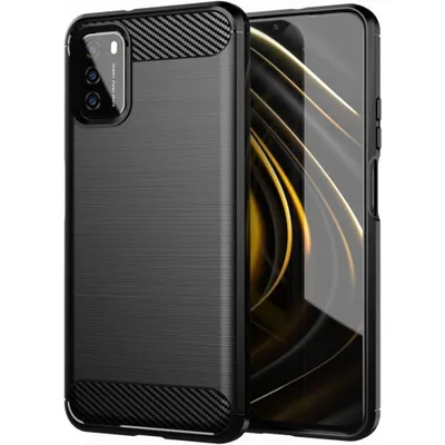 Produktbild von Carbon Shield TPU Hülle für Xiaomi Poco M3 - Schwarz KP9408