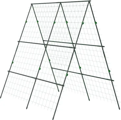 Produktbild von Rankgitter, mit Pflanzenschutznetz, höhen- & breitenverstellbar, Stahl, grün, 1,8 x 1 x 1,8 m