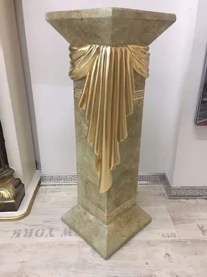Produktbild von Säule Mäander Style Dekosäule 80cm Griechische Antik Säule Barock Rokoko Podest Handbemalt