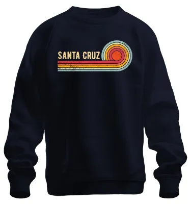 Immagine prodotto di SANTA CRUZ Retro Vintage Surf Sun Beach California Waves Felpa Unisex Pullover, Navy, 3XL