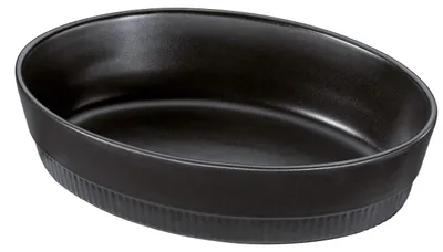 Auflaufform Oval 30 cm, schwarz, Ofenkeramik, 2,2 l