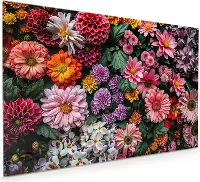 Produktbild von Küchenrückwand Spritzschutz Glas mit Motiv Blumenkomposition 40 x 40 cm