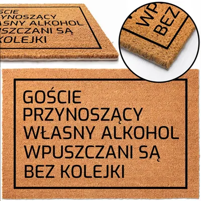 Image de TabPrint Wycieraczka kokosowa "Gościnność z humorem" 40x60 cm